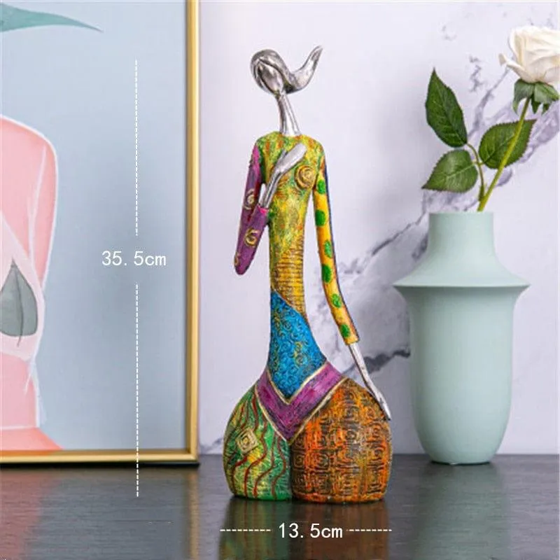 Abstract Colorful Woman Sculpture Figurine