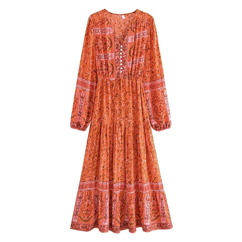 Savannah Saffron Floral Print Maxi Dress