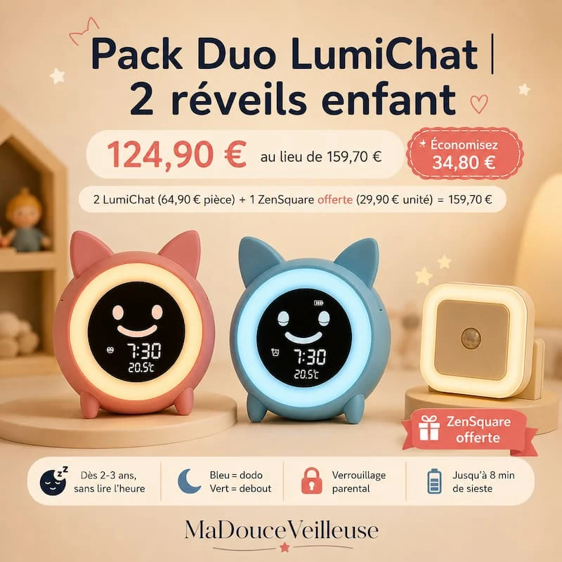 Pack Duo LumiChat | 2 réveils enfant 🐱