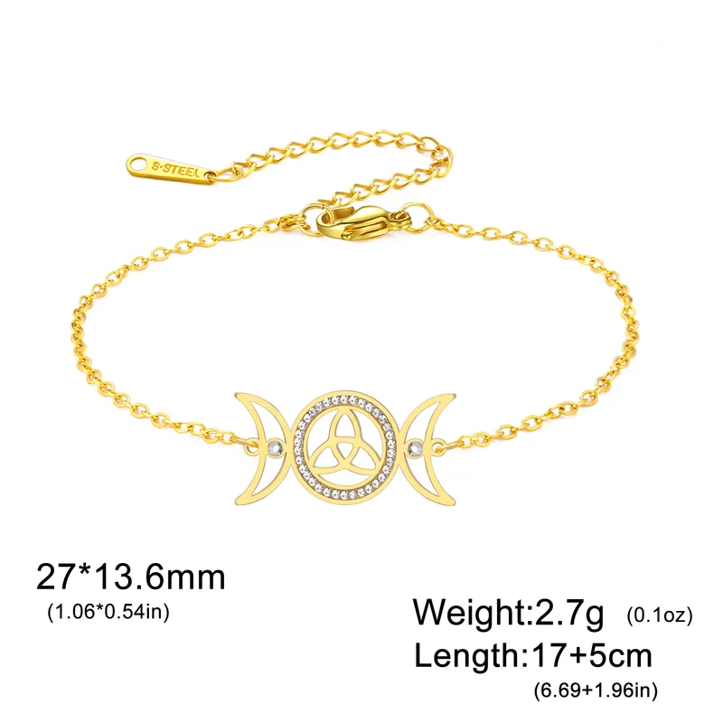 Hecate Triple Moon Bracelet