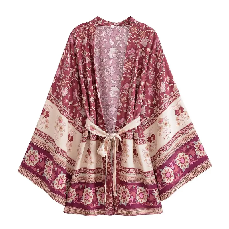 Dusty Rosewood Sunset Kimono