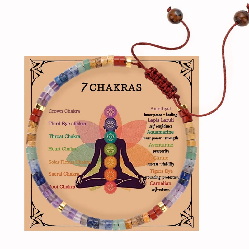 7 Chakras Macrame Healing Crystal Bracelet
