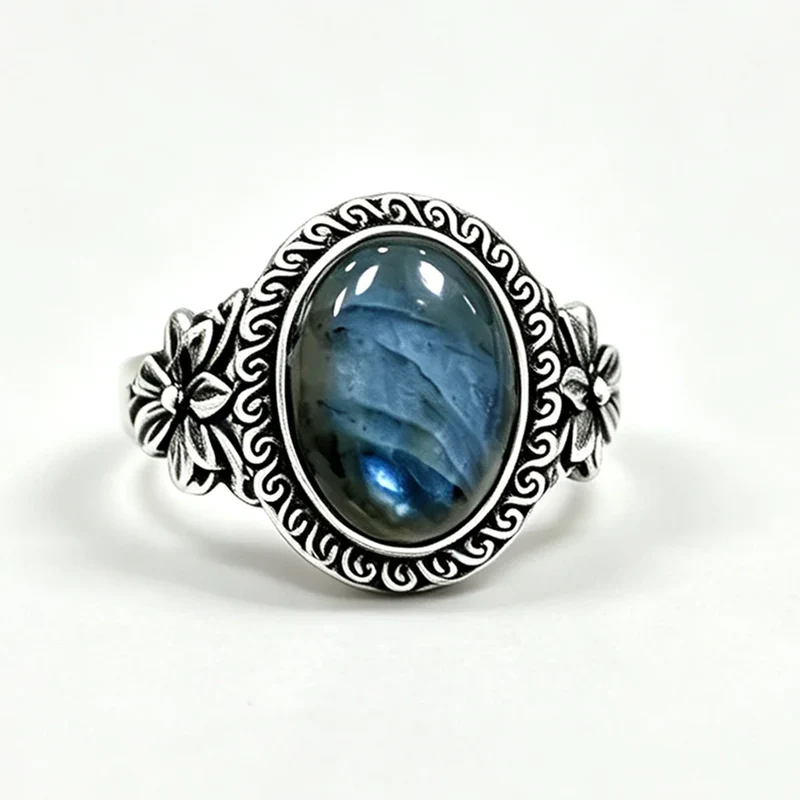 Gothic Meadow Oval 925 Silver Ring