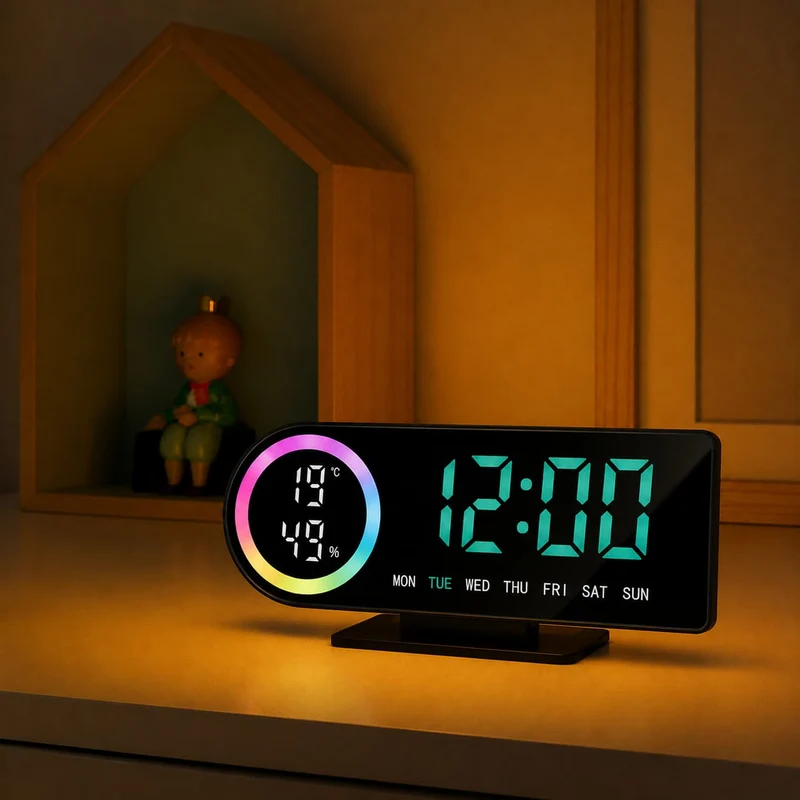 Réveil Digital LED Multicolore - LumiClock