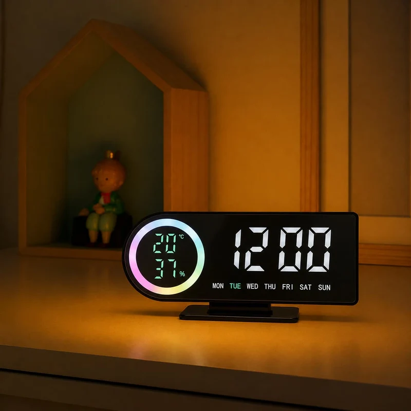Réveil Digital LED Multicolore - LumiClock