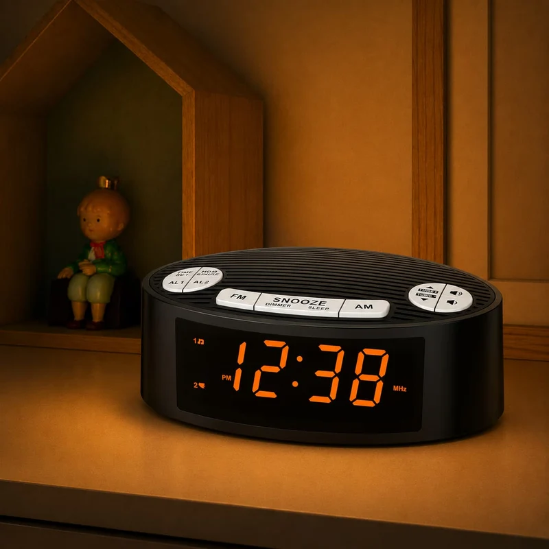 Radio réveil AM/FM avec double alarme et snooze - SnoozeRise