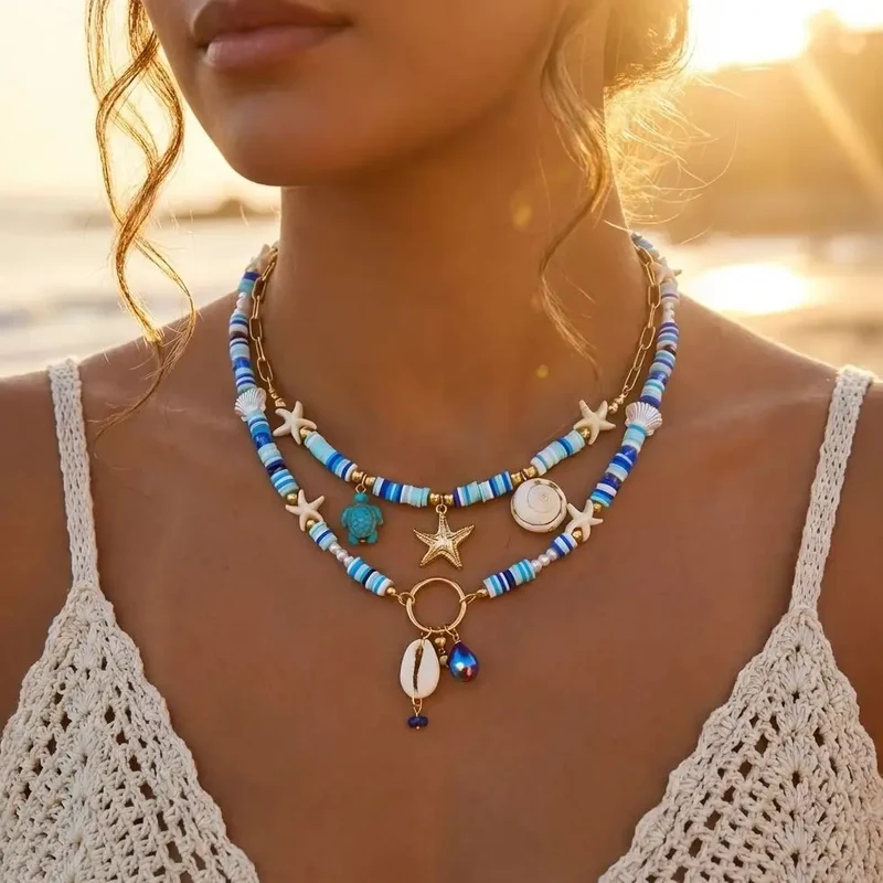 Amphitrite’s Coastal Coil Multilayer Necklace