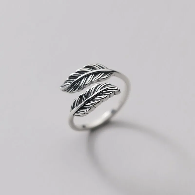 Whispers Of Angel Feathers 925 Sterling Silver Ring