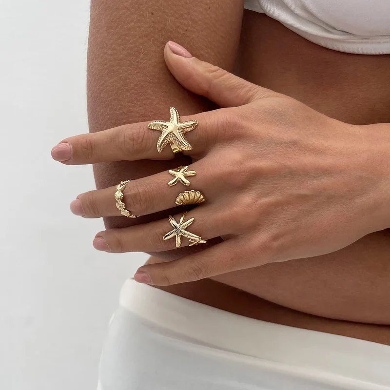 Atlantis Golden Tide Ring Set