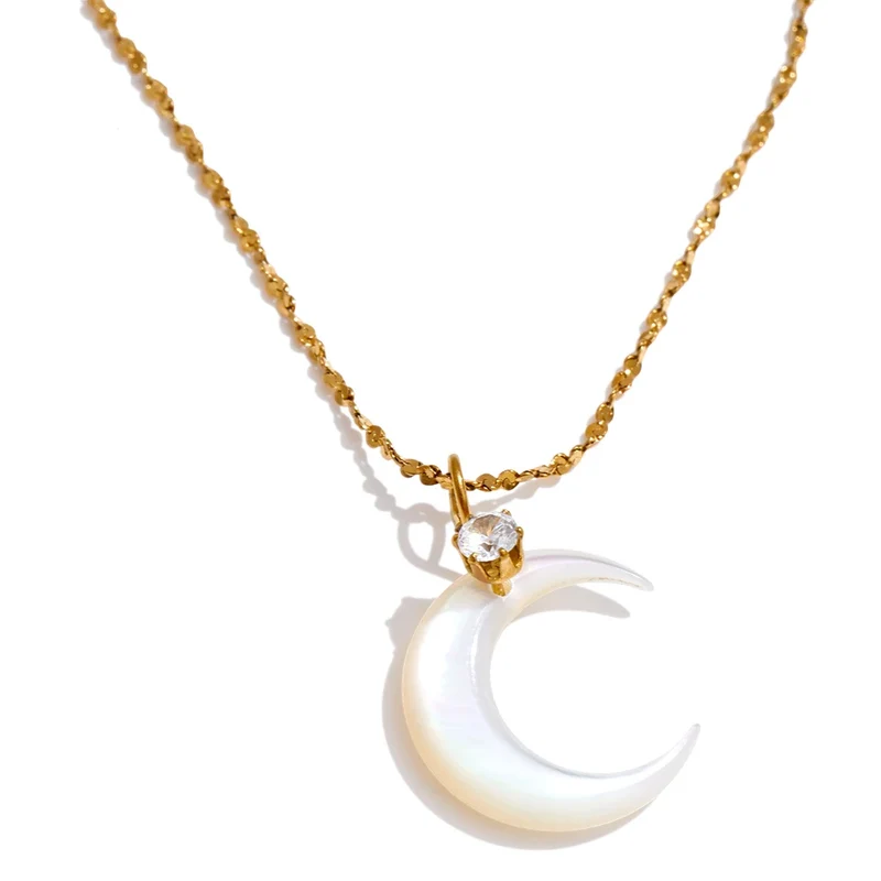 Mother of Moon Shell Necklace