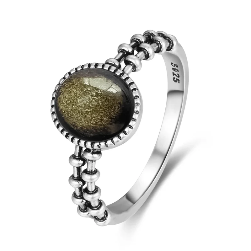 Ancient Stone 925 Sterling Silver Ring