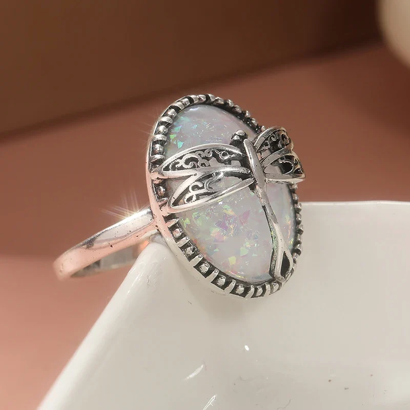Dragonfly Aura Opal Ring