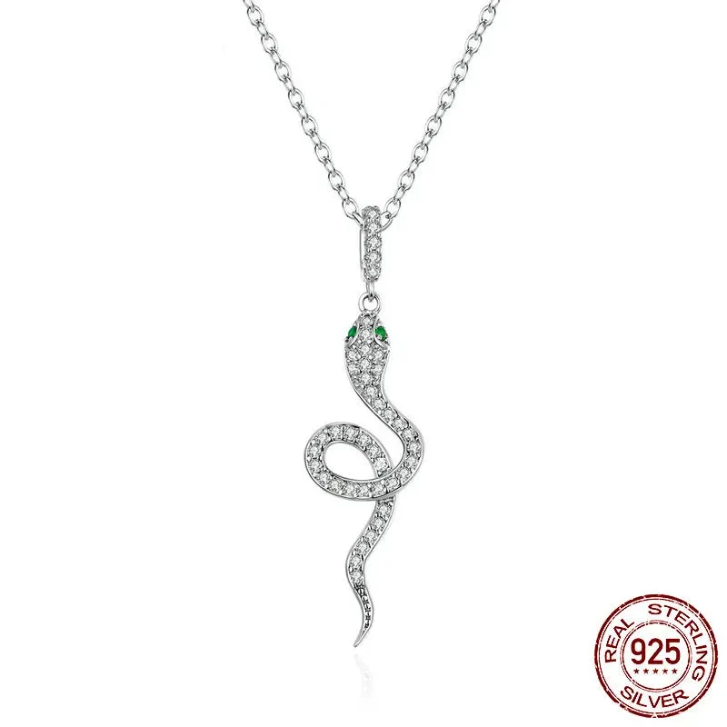 Serpent’s Embrace 925 Sterling Silver Necklace