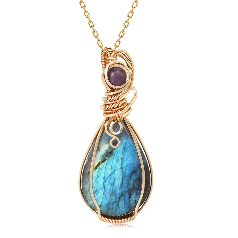 Labradorite Water Drop Necklace