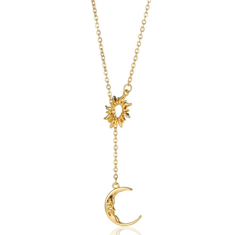 Celestial Sun & Crescent Moon Necklace
