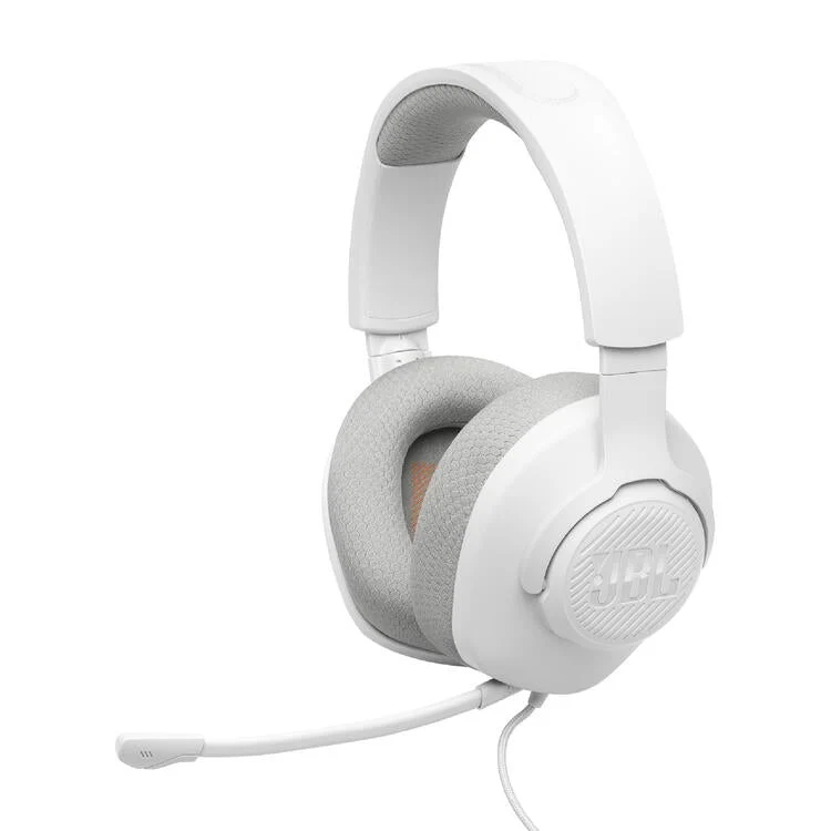 JBL Quantum 100 M2 | Casque de jeu filaire circum-auriculaire - Compatible avec toutes les plateformes - Blanc