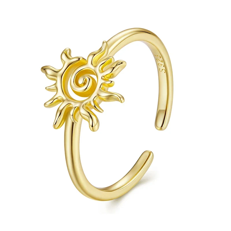 Sunburst Adjustable 925 Sterling Silver Ring