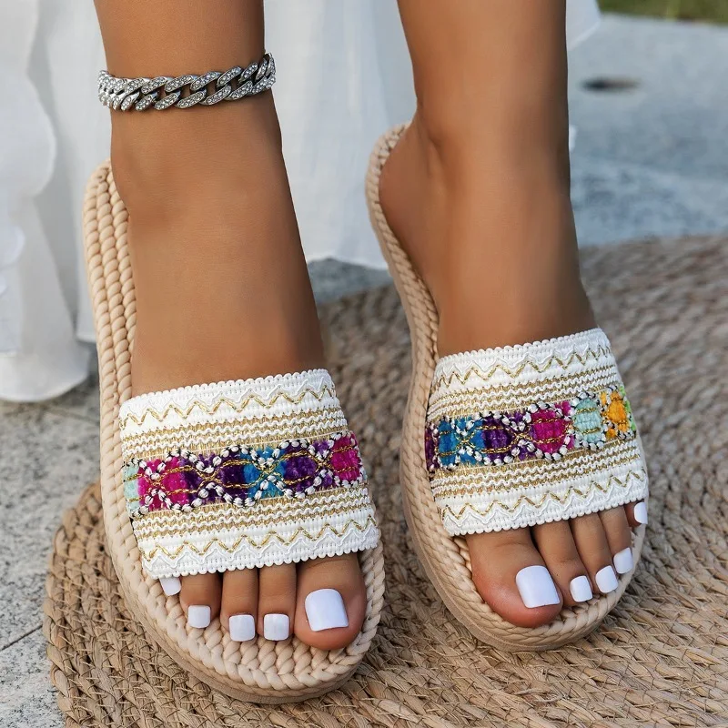 Zafina Woven Slide Sandals