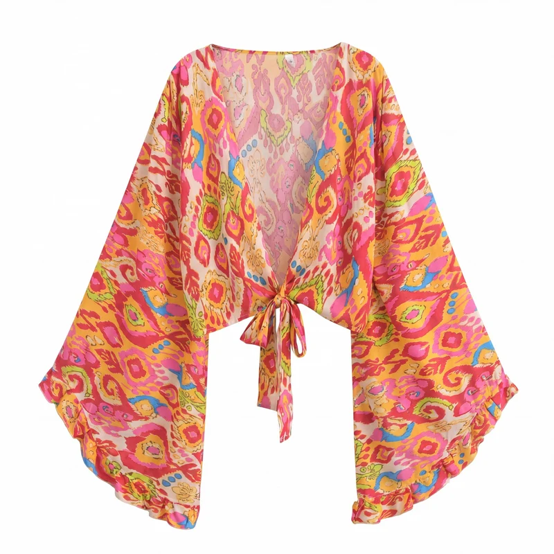 Lyra Boho Tie-Front Kimono