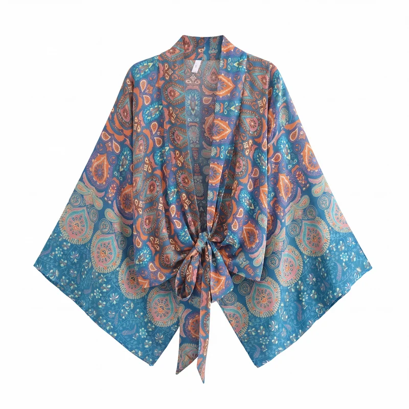 Zafira Paisley Tie Kimono