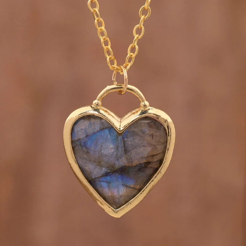 Aura Heart Crystal Necklace