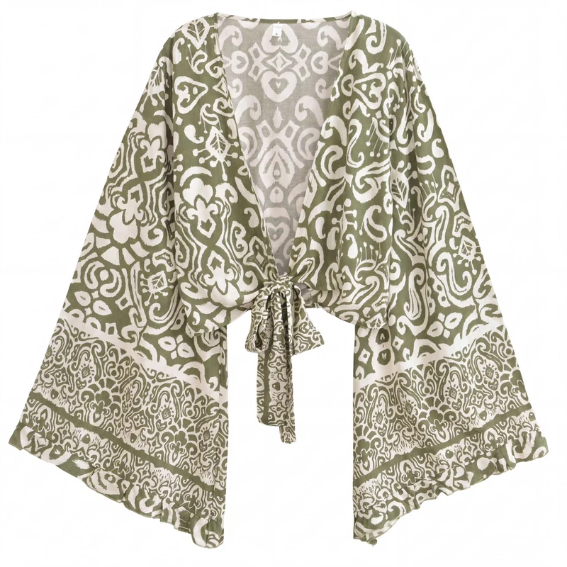 Olivia Boho Tie-Front Kimono Top