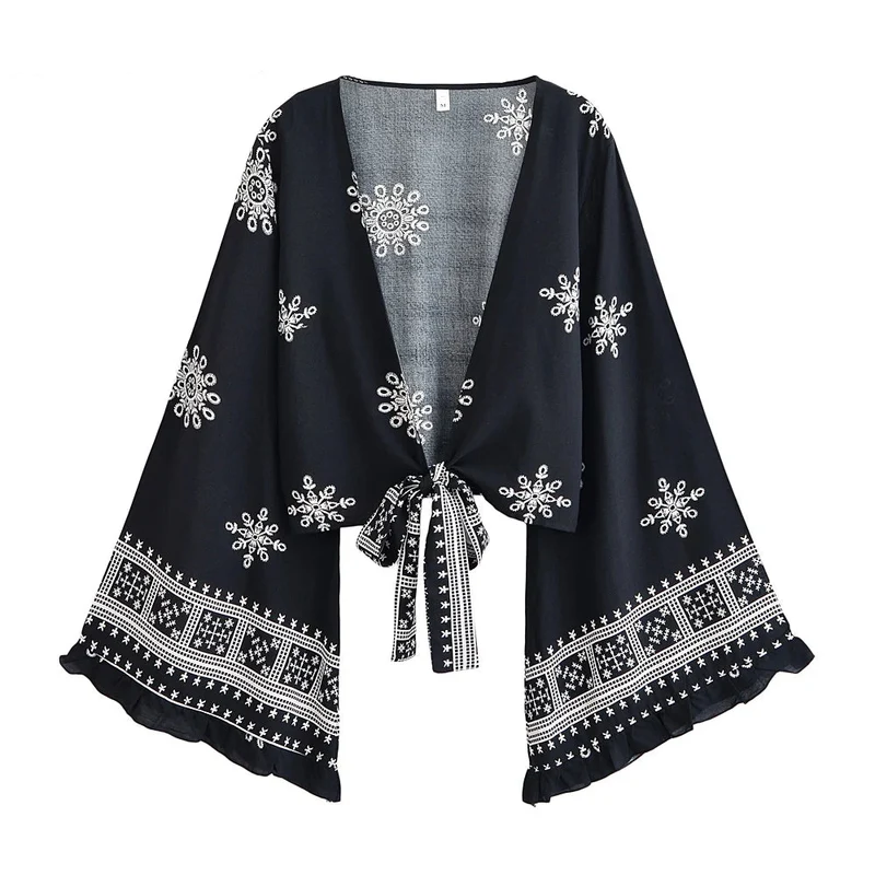 Nyra Boho Tie-Front Top