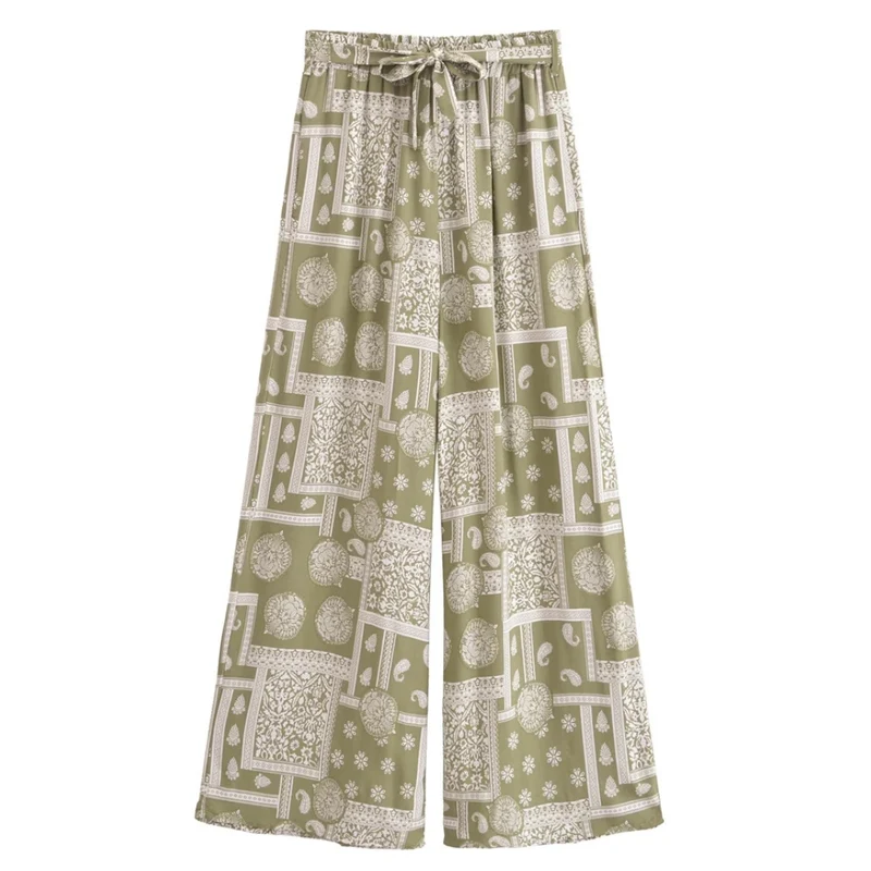 Elira Boho Patchwork Wide-Leg Pants