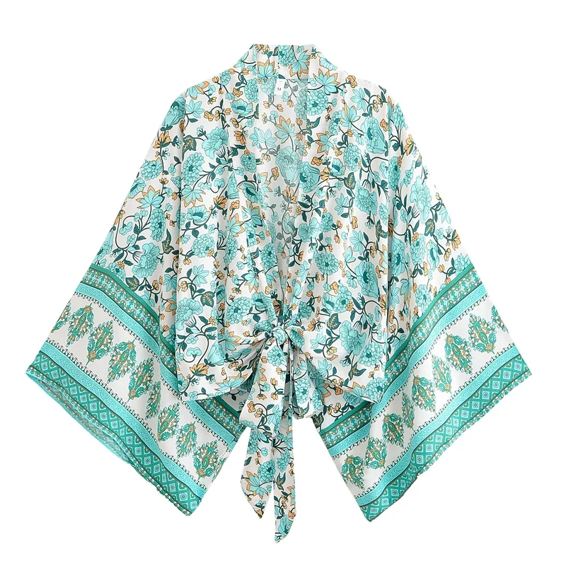 Elara Boho Floral Kimono Top