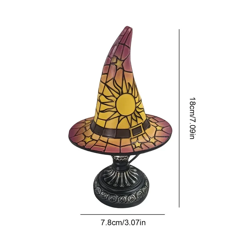 Stained Glass Witch Hat Lamp