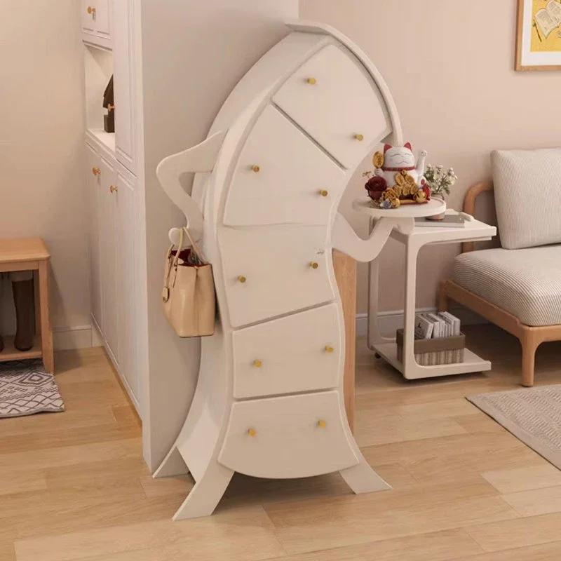 Curved Entryway Storage Cabinet