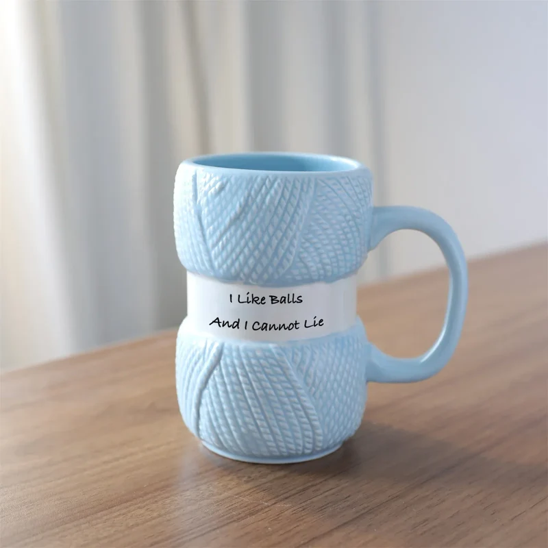 Textured Knit Ceramic Mug