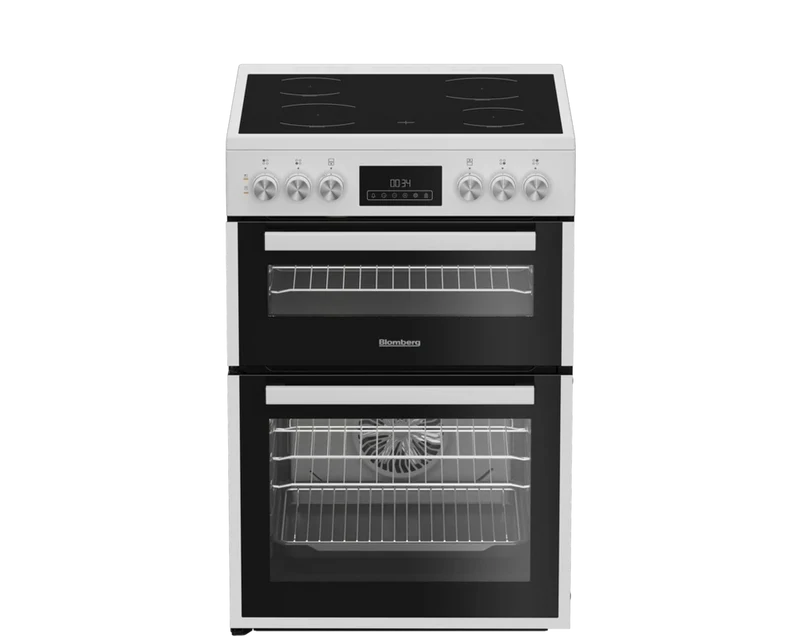 Blomberg HKRN651W 60cm Double Oven Electric Cooker With Vitroceramic Hob White - Clearance