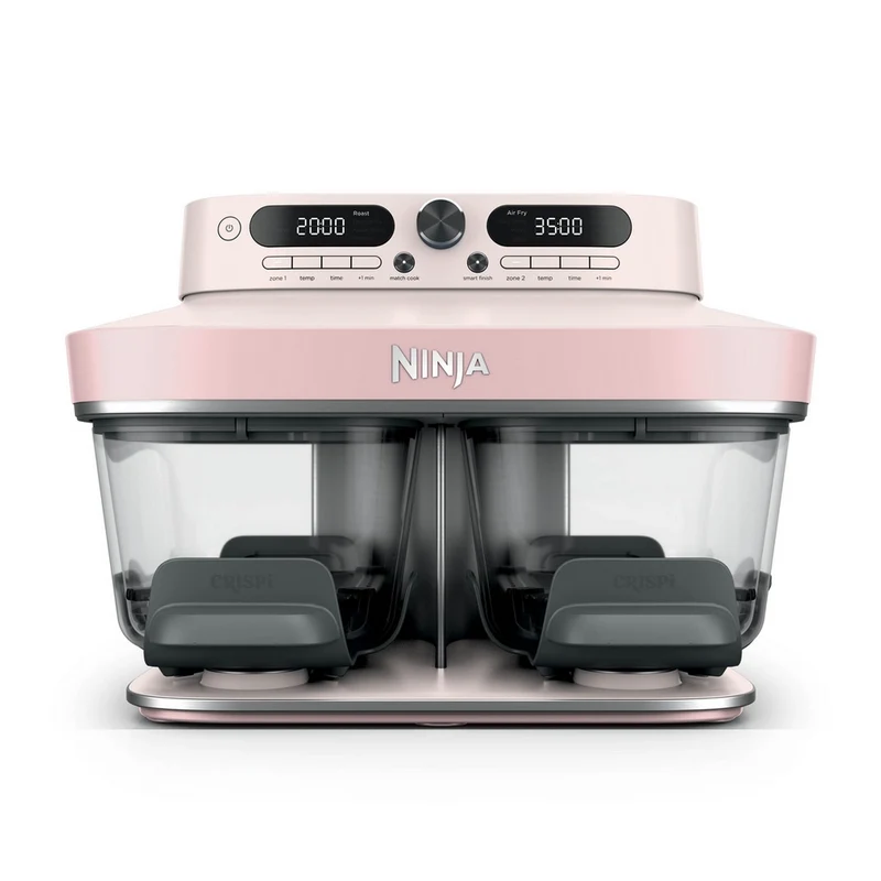 Ninja CRISPi DualZone 8-in-1 Function 7.6L Glass Air Fryer - Rose Quartz DD102UKPK1