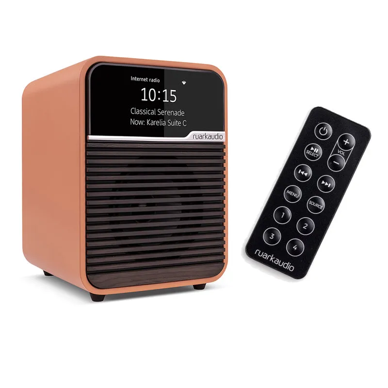 Ruark R1S DAB DAB+ FM Internet Bluetooth WiFi Smart Radio with Remote Bundle - Terracotta