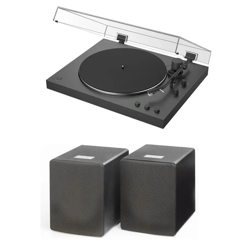 Sony PSLX3BT Fully Automatic Bluetooth Turntable with Mitchell Acoustics uStream Two (MK1) Active Speakers HiFi Package