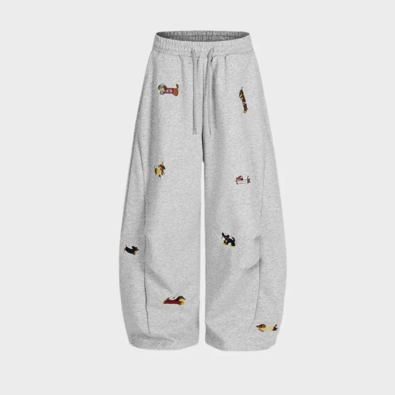 Embroidered Pup Barrel Sweatpants