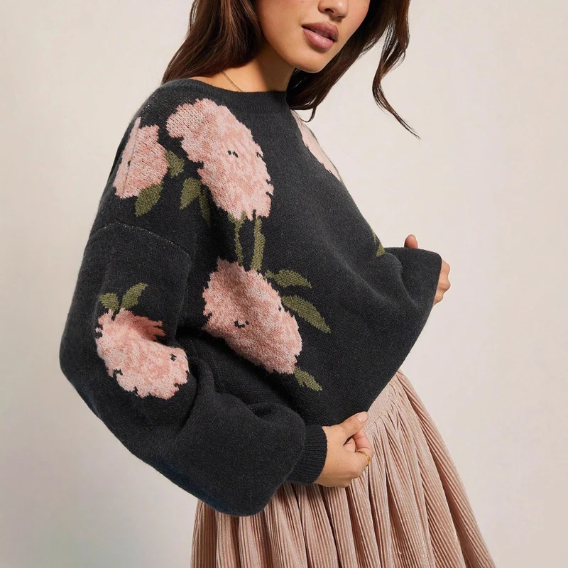 Liana Floral Knit Sweater