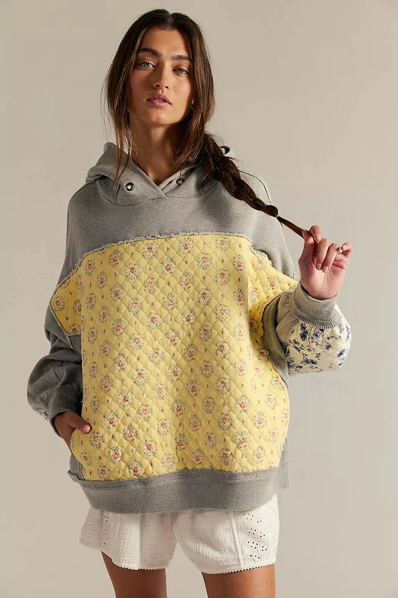 Sunrise Patchwork Quilted Hoodie