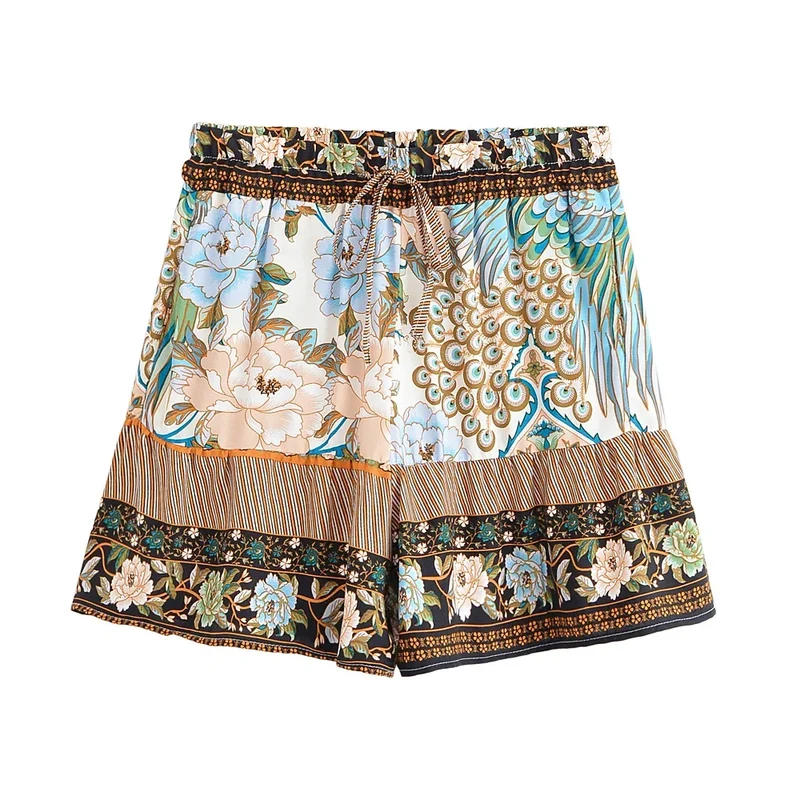 Cyra Boho High-Waist Shorts – Desert Feather