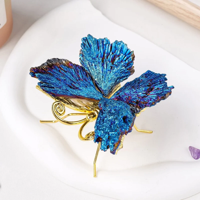 Blue Titanium Aura Kyanite Butterfly