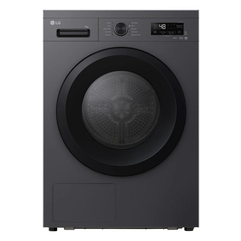 LG Series 2 ThinQ RHX1009NMK 9kg Heat Pump Tumble Dryer Grey - A+++ Rated