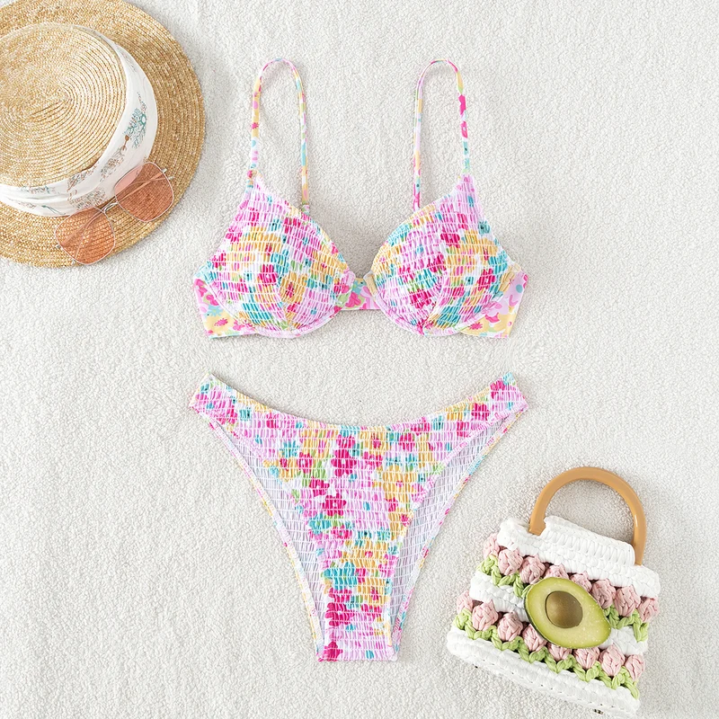 Lila Smocked Bikini Set