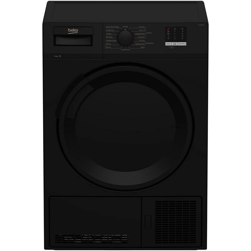 Beko DTLCE80051B 8kg Freestanding Condenser Tumble Dryer with Sensor Programmes Black