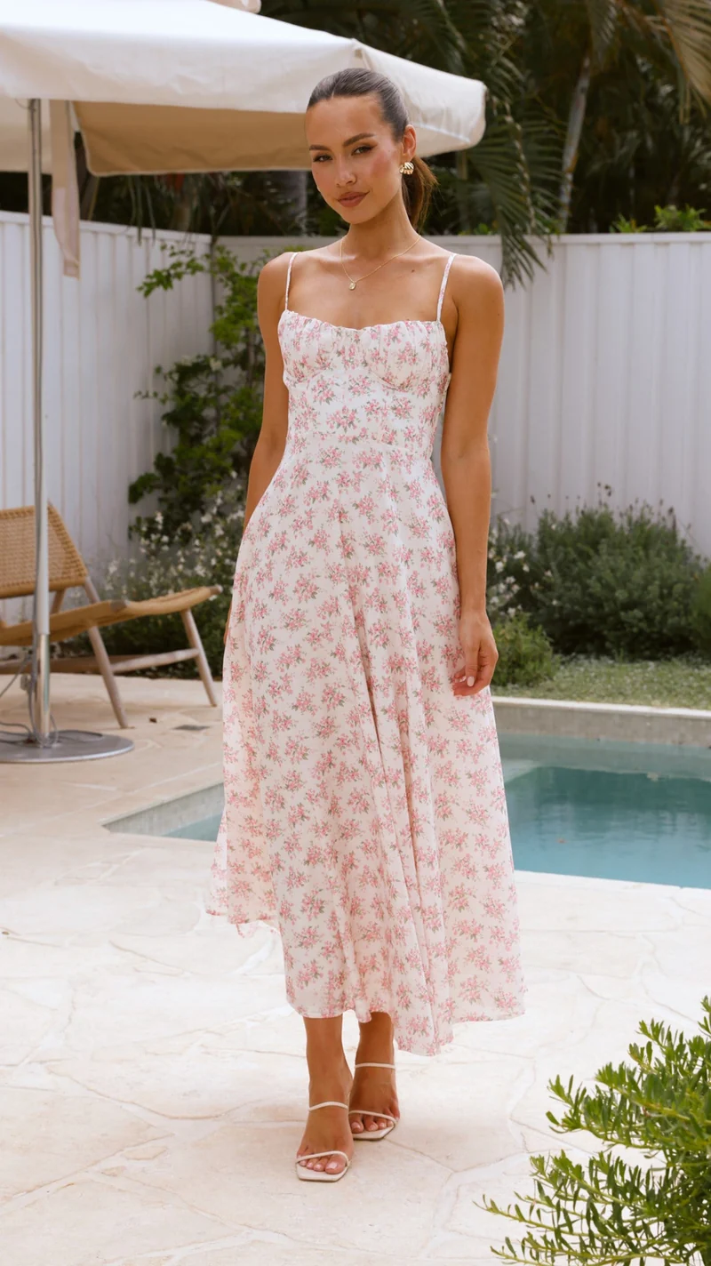 Golden Light 'Isla' Ditsy Floral Slip Dress