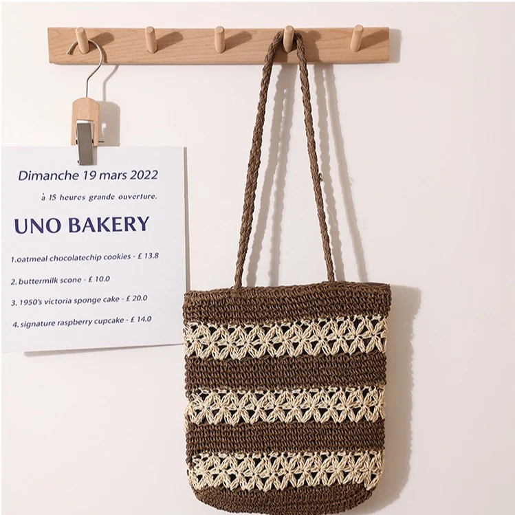 Naomi Crochet Stripe Tote