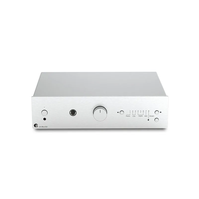 Pro-Ject Uni Box S3 Integrated Streaming Amplifier with Bluetooth and Built In Phono Stage Silver