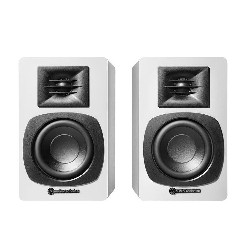 Audio Technica AT-SP3X Powered Bookshelf Speakers with Bluetooth White