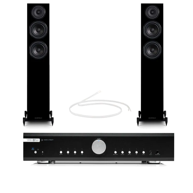 Musical Fidelity B1xi Integrated Amplifier with Wharfedale Diamond 12.3i Floorstanding Speakers Pair Black HiFi Package