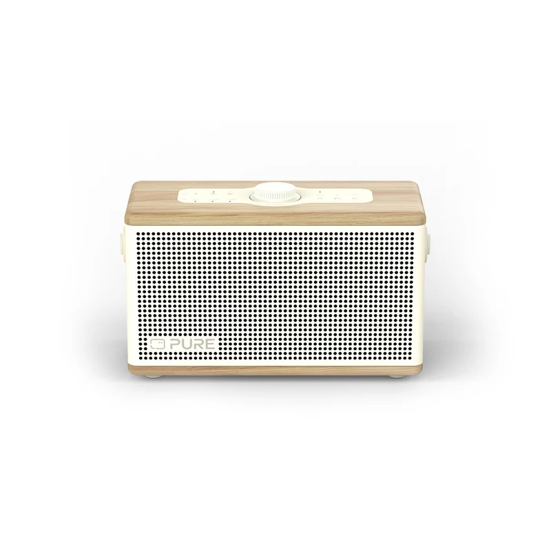 Pure Classic Aura Portable Bluetooth Speaker with Ambient Lighting - Cotton White Oak